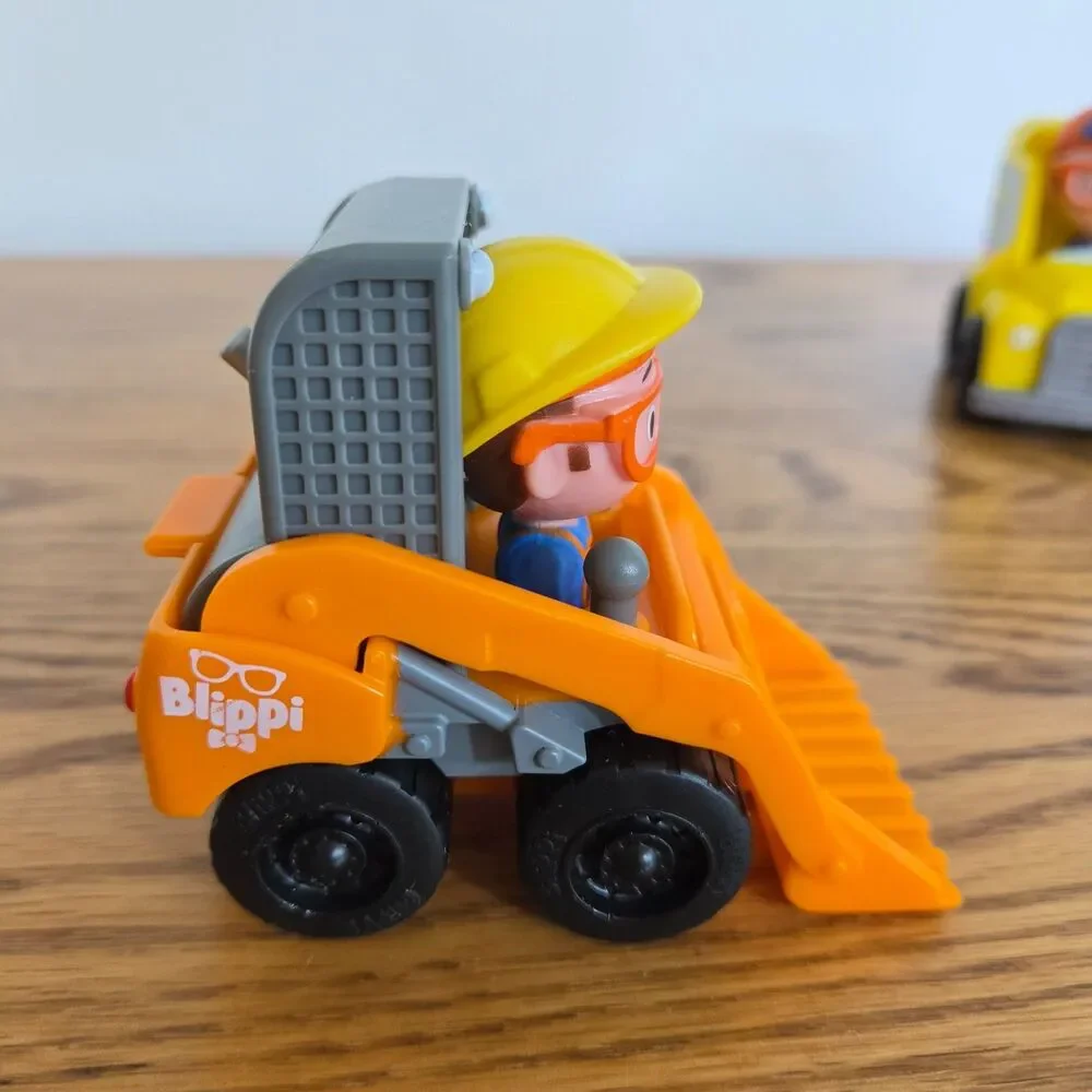 Blippi Mini Vehicles Toy Lot - Orange Front Loader & Yellow Blippi Mobile Toys